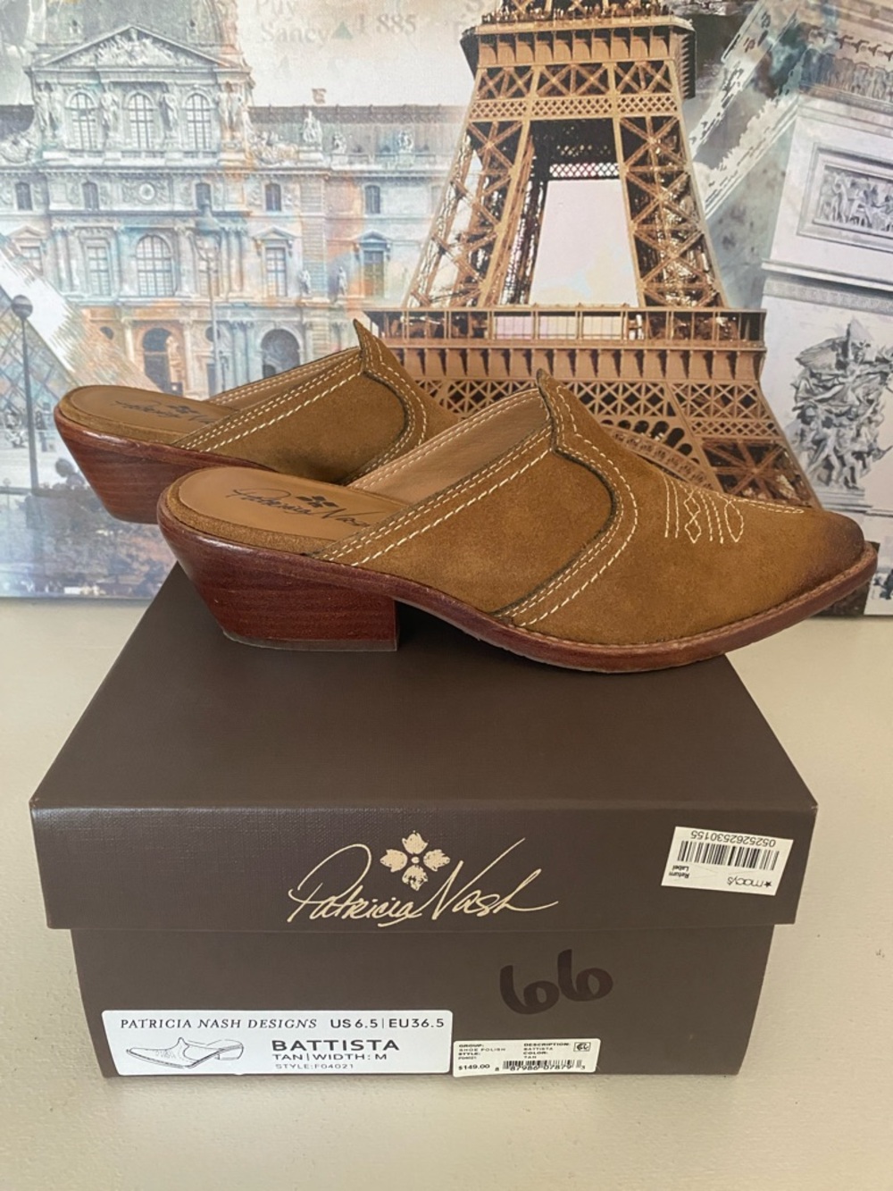 ‼️SOLD‼️ Patricia Nash Battista Slip-On Mules Distressed Tan Suede Women's 6.5